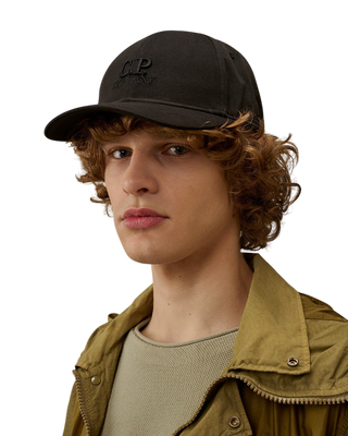 C.P. Company Gabardine Logo Cap Black RCCMAC750A006288A