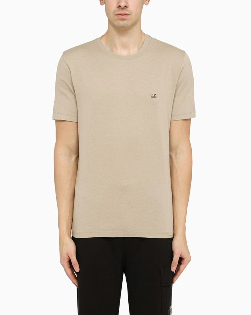 C.P. Company Logo Cotton T-Shirt Beige 14CMTS046A005100W