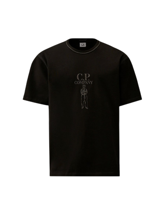 C.P. Company Mercerized Jersey 30/2 Logo T-Shirt Black 20CMTS120A110580W