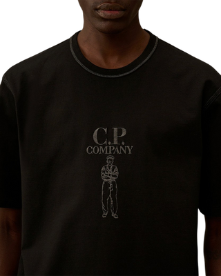 C.P. Company Mercerized Jersey 30/2 Logo T-Shirt Black 20CMTS120A110580W