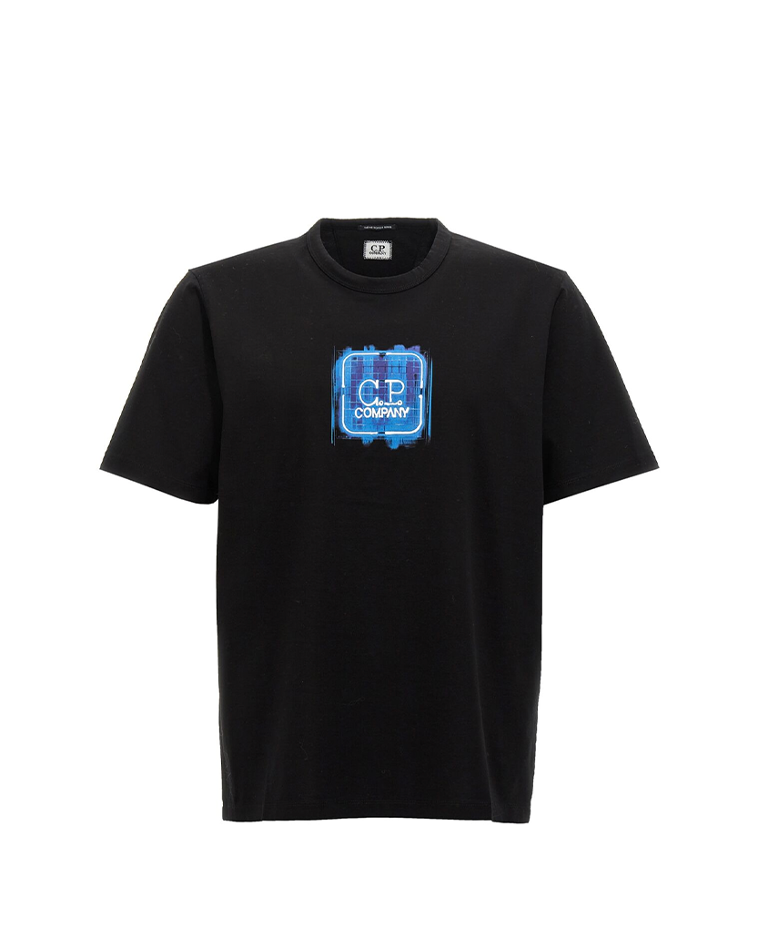 C.P. Company The Metropolis Series Mercerized Jersey Embossed Logo Badge T-Shirt Black