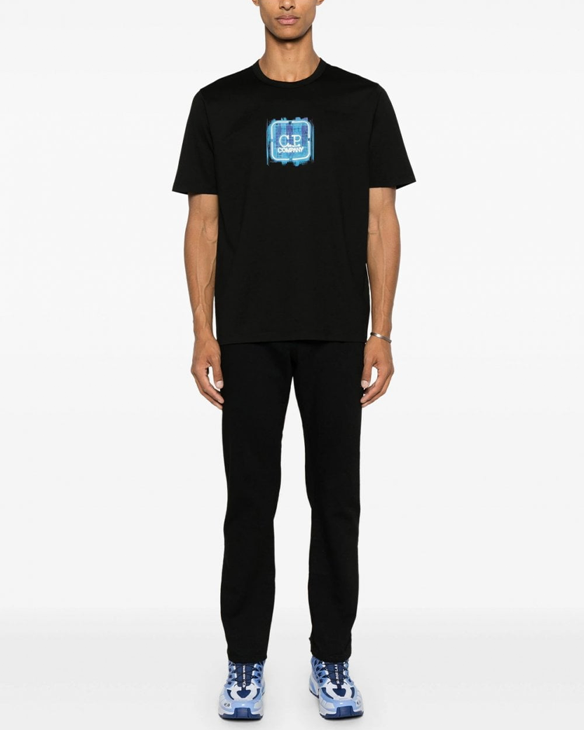 C.P. Company The Metropolis Series Mercerized Jersey Embossed Logo Badge T-Shirt Black