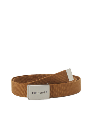 Carhartt WIP Clip Belt Chrome Hamilton Brown