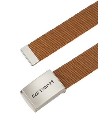 Carhartt WIP Clip Belt Chrome Hamilton Brown