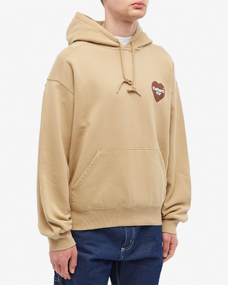 Carhartt WIP Heart Print Hoodie Dusty Hamilton Brown