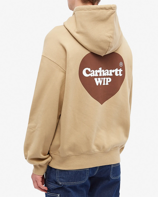 Carhartt WIP Heart Print Hoodie Dusty Hamilton Brown