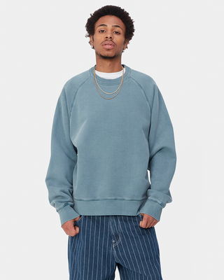 Carhartt WIP Taos Sweat Garment Dyed Blue