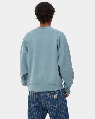 Carhartt WIP Taos Sweat Garment Dyed Blue