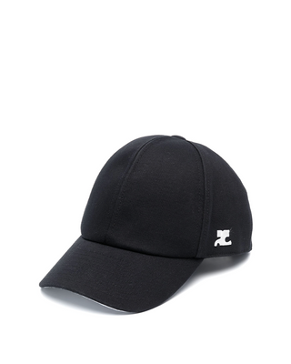 Courreges Signature AC Logo-embroidered Cotton Cap Black