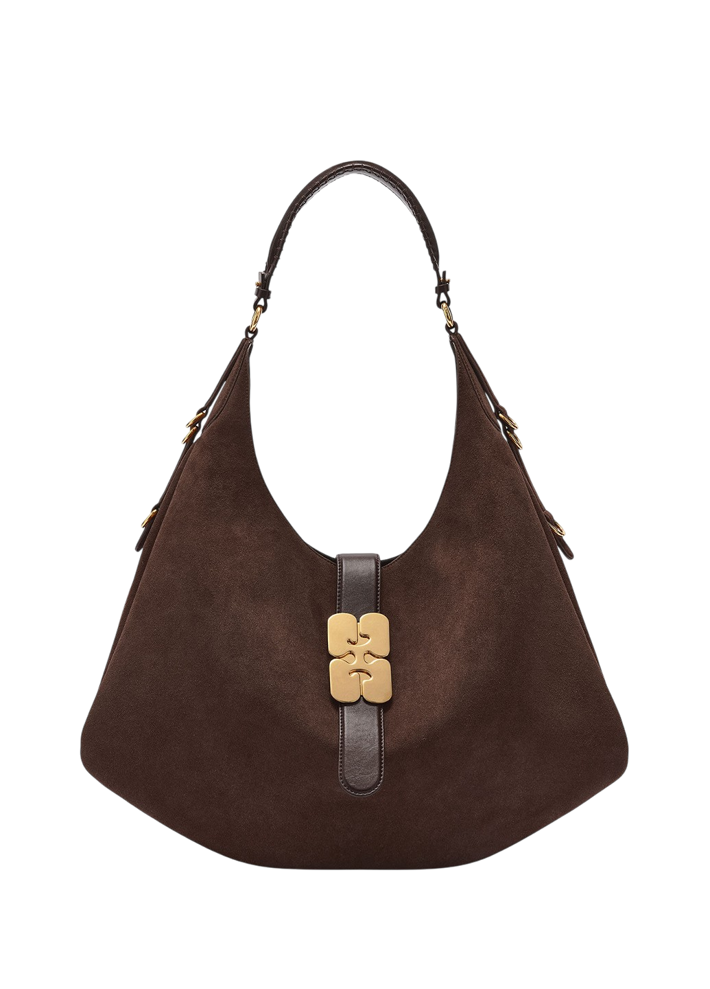 Ganni Large Kat Bag Suede Chicory Coffee