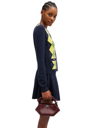 Ganni Mini Bou Bag Croco Burgundy