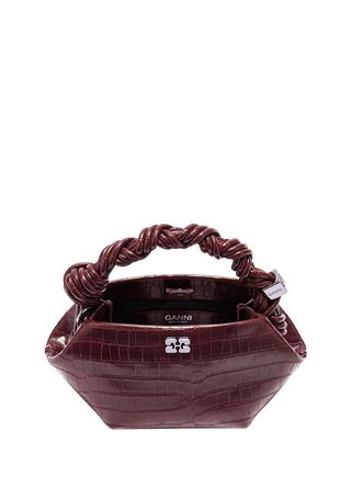Ganni Mini Bou Bag Croco Burgundy