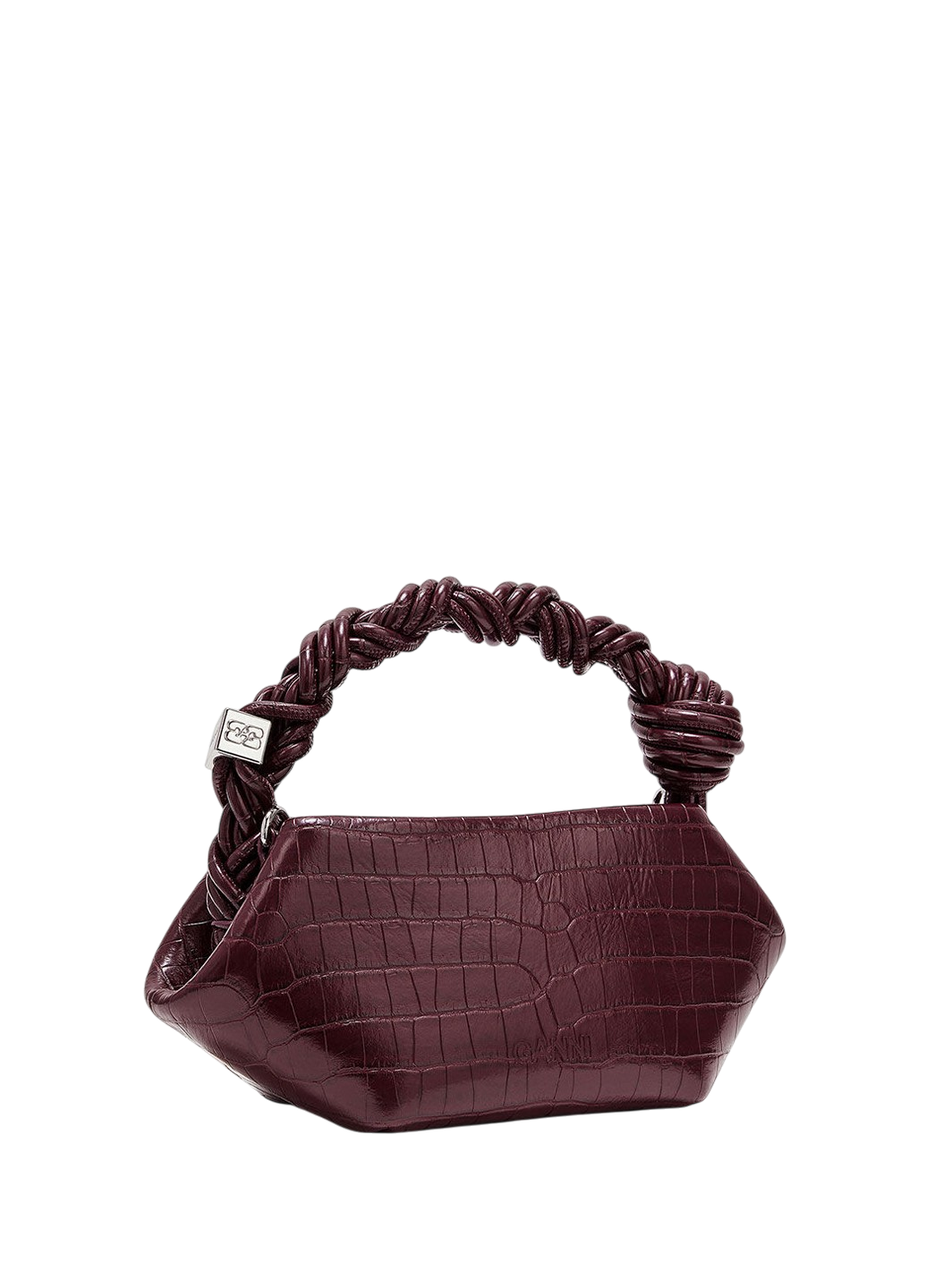 Ganni Mini Bou Bag Croco Burgundy