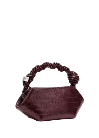 Ganni Mini Bou Bag Croco Burgundy