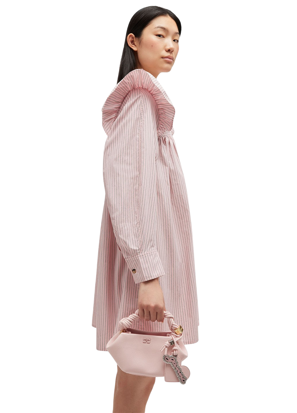 Ganni Mini Bou Bag Grained Chalk Pink