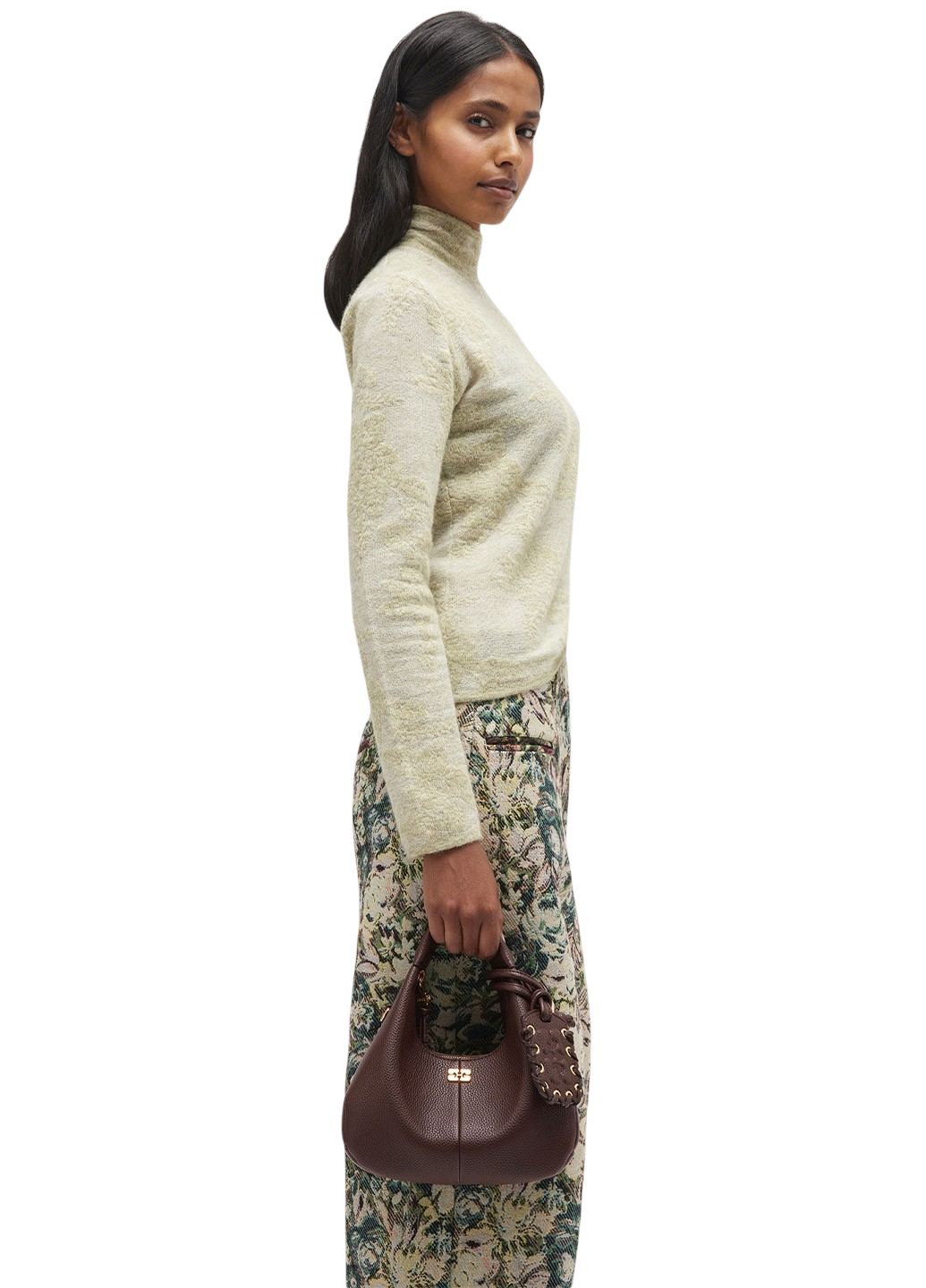 Ganni Mini Hobo Bag Chicory Coffee