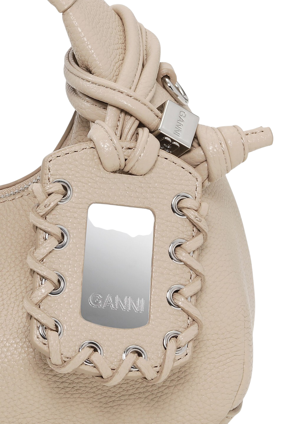Ganni Mini Hobo Bag White Pepper