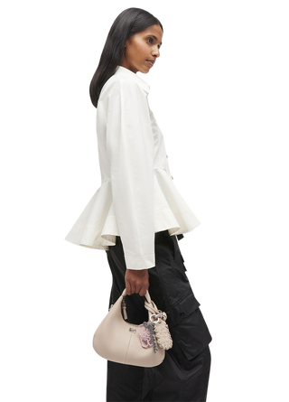 Ganni Mini Hobo Bag White Pepper