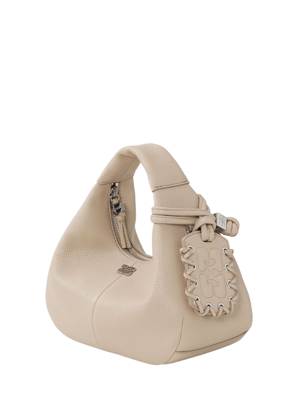 Ganni Mini Hobo Bag White Pepper
