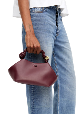 Ganni Small Bou Bag Burgundy