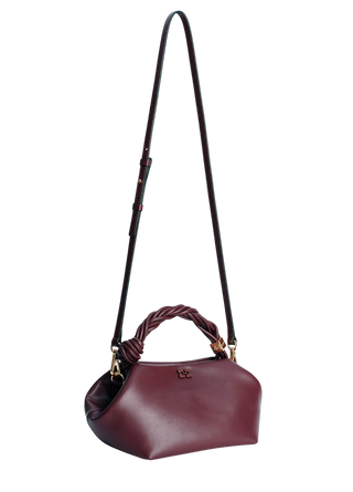 Ganni Small Bou Bag Burgundy