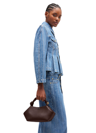Ganni Small Bou Bag Grained Chicory Coffee