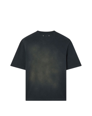 Golden Goose Cotton Jersey T-shirt Logo Embroidery Bleached Washed Black