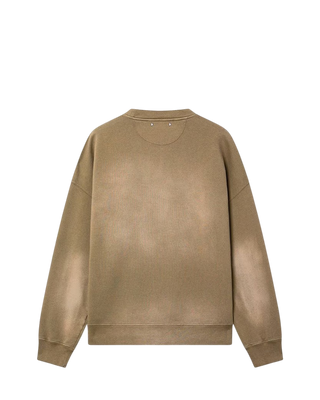 Golden Goose Dyed Cotton Jersey Sweatshirt Logo Embroidery Beige