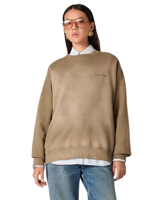 Golden Goose Dyed Cotton Jersey Sweatshirt Logo Embroidery Beige