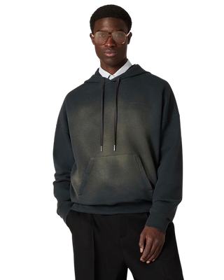 Golden Goose Logo Hoodie Bleached Washed Black