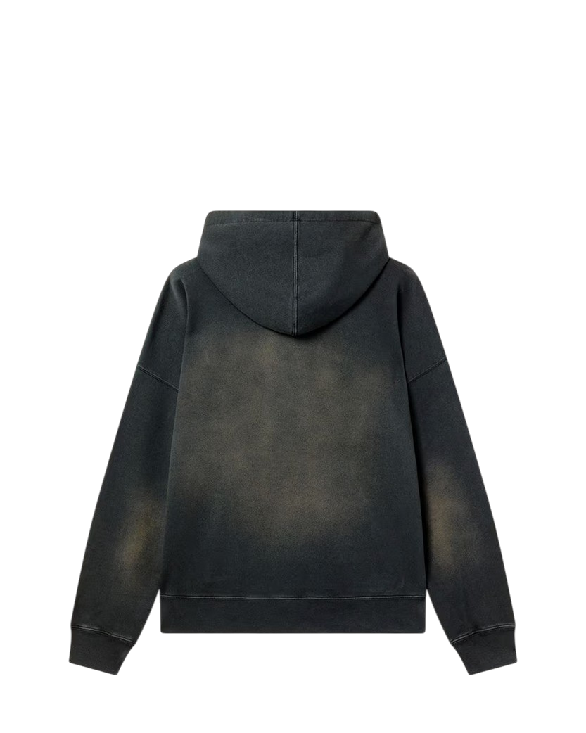 Golden Goose Logo Hoodie Bleached Washed Black