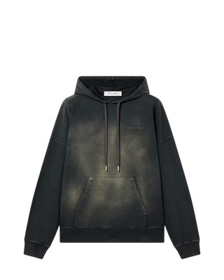Golden Goose Logo Hoodie Bleached Washed Black