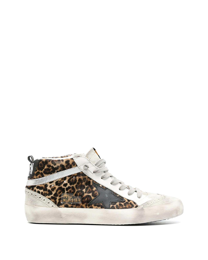 Golden Goose Mid Star Sneakers Leopard Print
