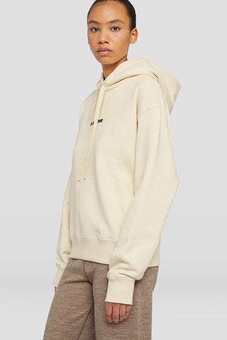 Jil Sander Logo Print Hoodie White