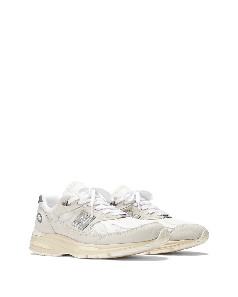 New Balance 991v2 Made in UK Wind Chime White Silver U991OW2
