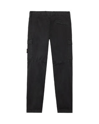 Stone Island 3100304 Stretch Organic Broken Twill Cotton 'OLD' Effect Pants Black