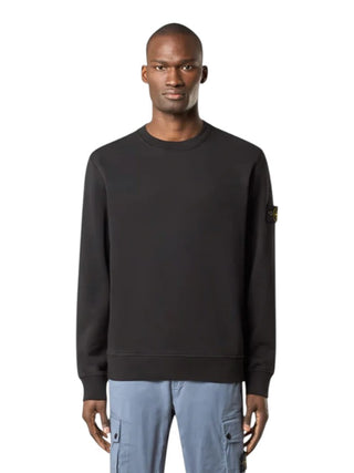 Stone Island 6100044 Organic Cotton Fleece Sweatshirt Black