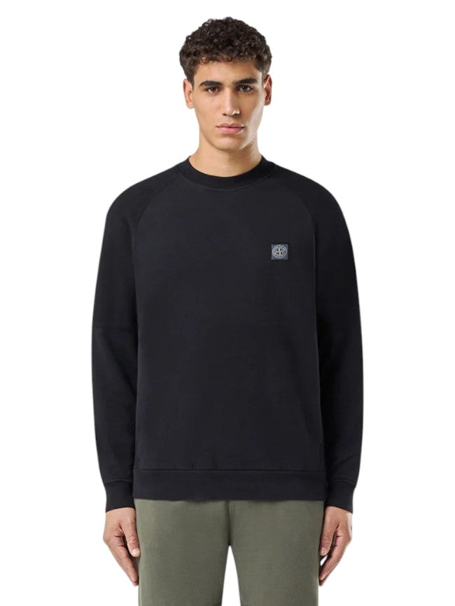 Stone Island 60252 Organic Cotton Fleece Sweatshirt Black