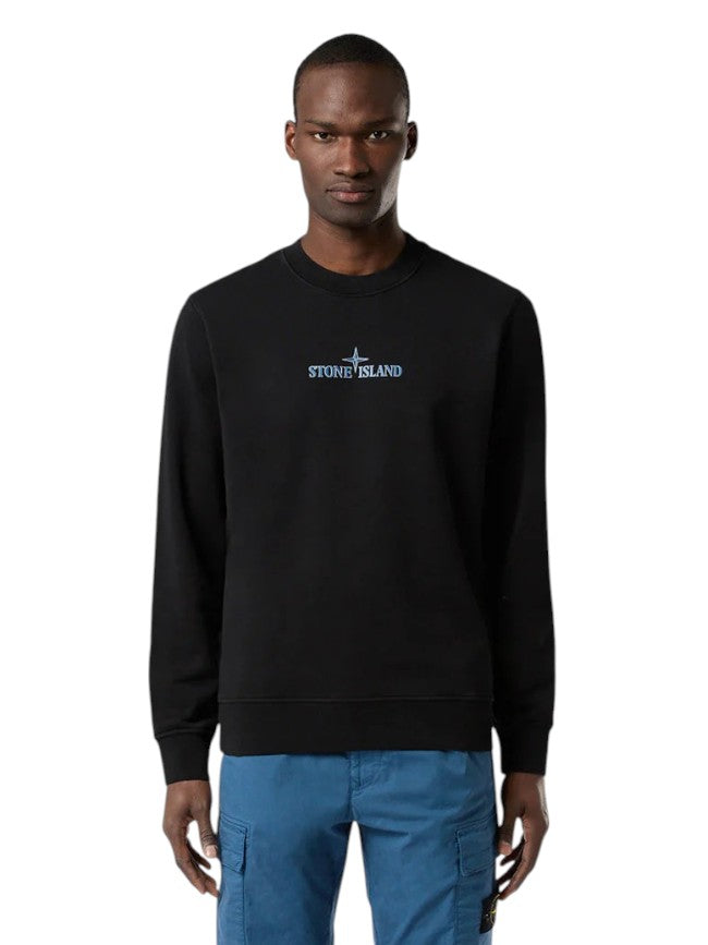 Stone Island 66182 Cotton Fleece Sweatshirt Black