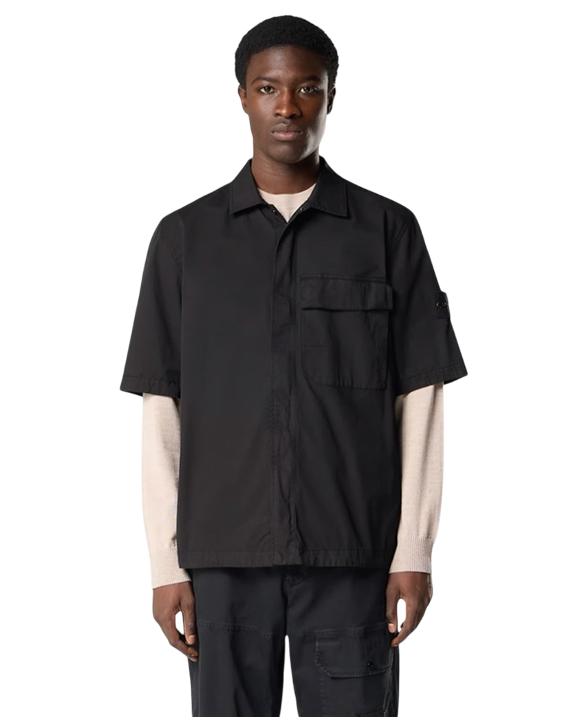 Stone Island 1100025 STRETCH ORGANIC COTTON TWILL Shirt Black