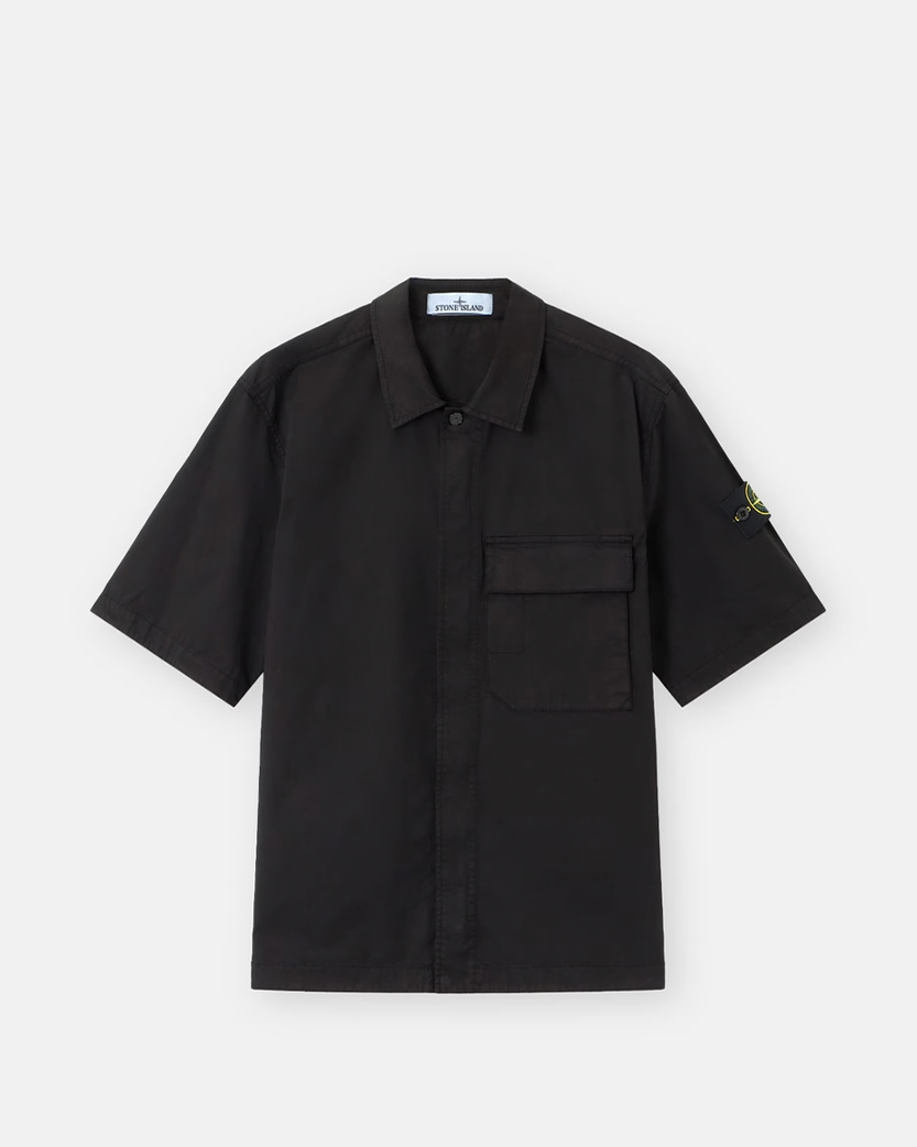 Stone Island 1100025 STRETCH ORGANIC COTTON TWILL Shirt Black