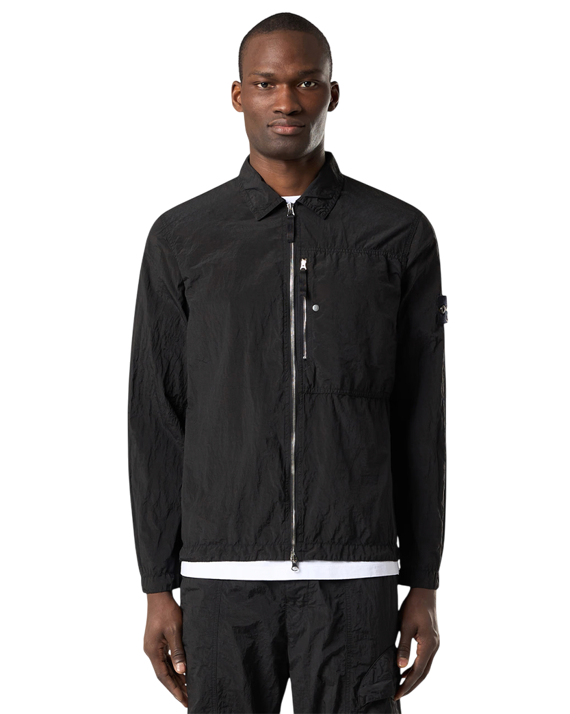 Stone Island 11219 NYLON METAL IN ECONYL® Regenerated Nylon Overshirt Black