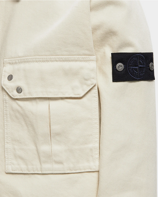 Stone Island 1200002 LIGHT BULL DENIM-TC Zip Overshirt Ivory