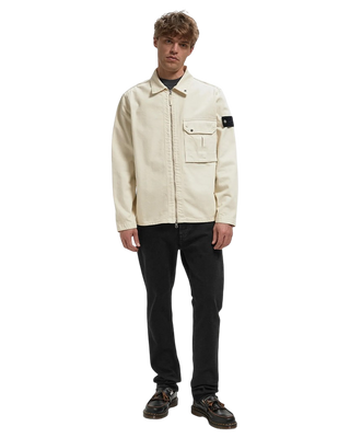 Stone Island 1200002 LIGHT BULL DENIM-TC Zip Overshirt Ivory