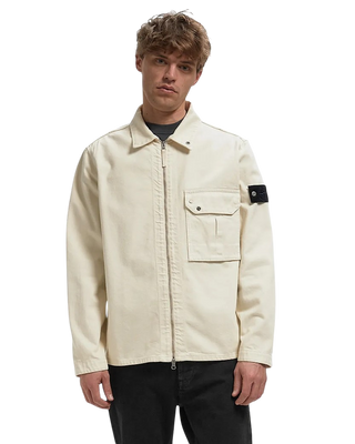 Stone Island 1200002 LIGHT BULL DENIM-TC Zip Overshirt Ivory
