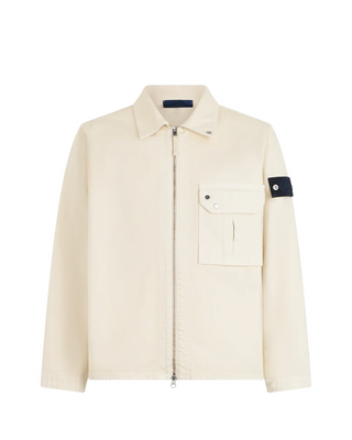 Stone Island 1200002 LIGHT BULL DENIM-TC Zip Overshirt Ivory