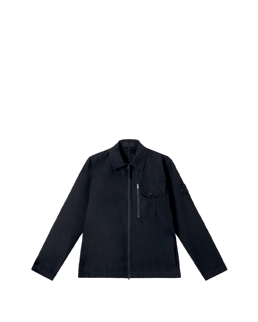 Stone Island 1200007 Weatherproof Cotton Canvas Overshirt Ghost Navy Blue
