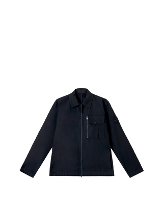 Stone Island 1200007 Weatherproof Cotton Canvas Overshirt Ghost Navy Blue