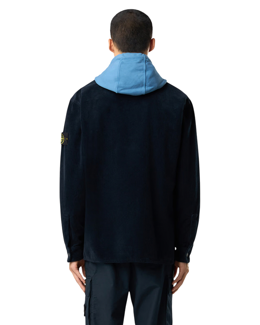 Stone Island 1200012 ORGANIC COTTON CORDUROY 800 Overshirt Navy Blue