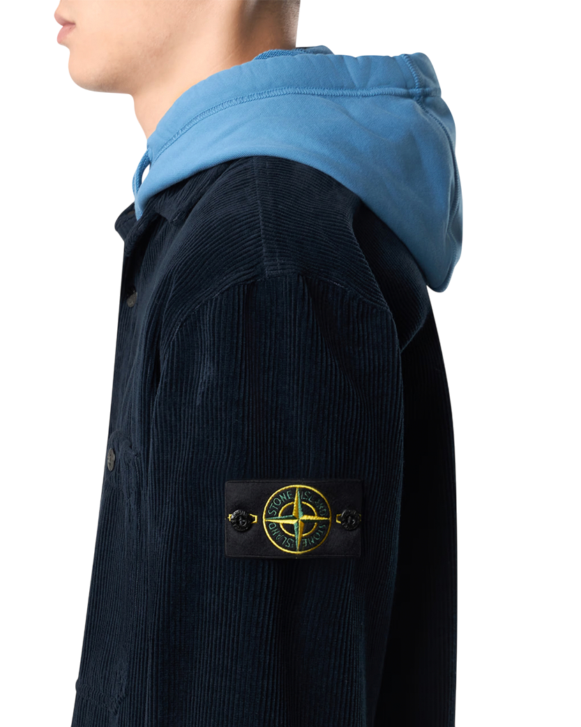 Stone Island 1200012 ORGANIC COTTON CORDUROY 800 Overshirt Navy Blue